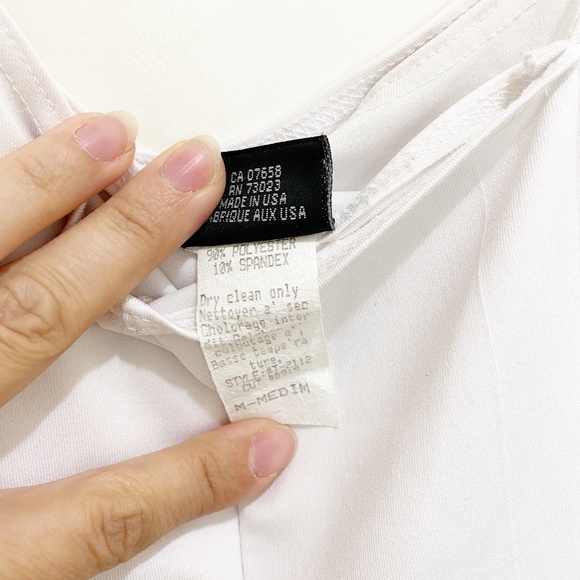 YM Clothing Criss Cross Stretch Tank Top White M - Picture 6 of 8